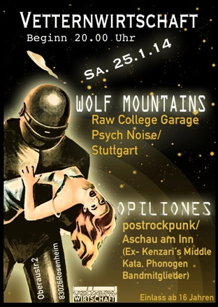 Wolf Mountains and Opiliones am 25.1.14 in der Vettern
